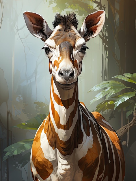 жираф с улыбкой на лице