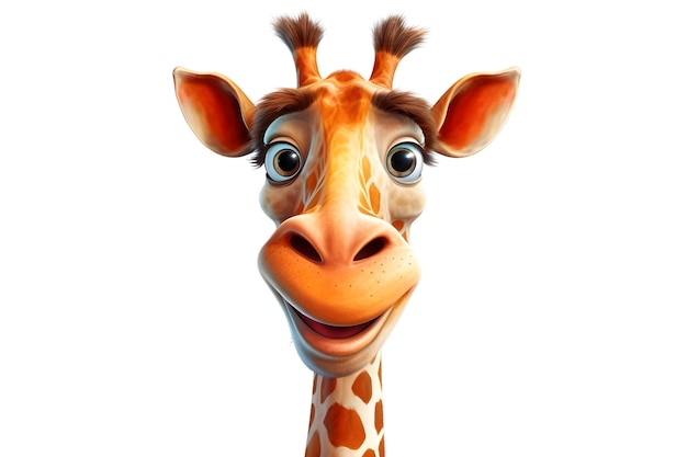 A giraffe with a white background