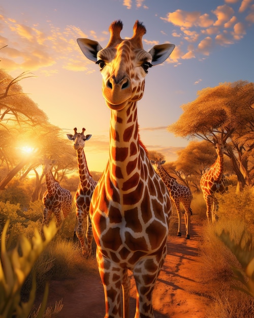 Giraffeon op safari Generatieve ai