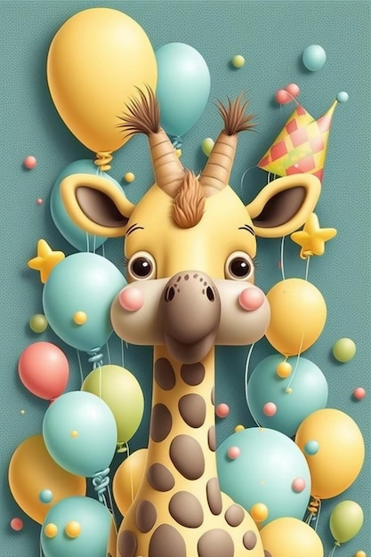 Foto le giraffe sono il miglior biglietto d'auguri per un bambino.