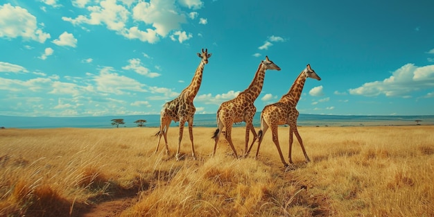 giraffes in the wild Generative AI