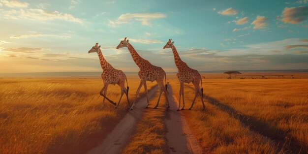 giraffes in the wild Generative AI