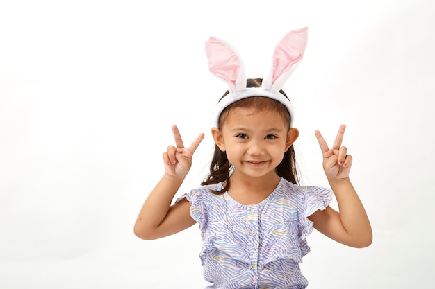 Girl acting as a little easter day