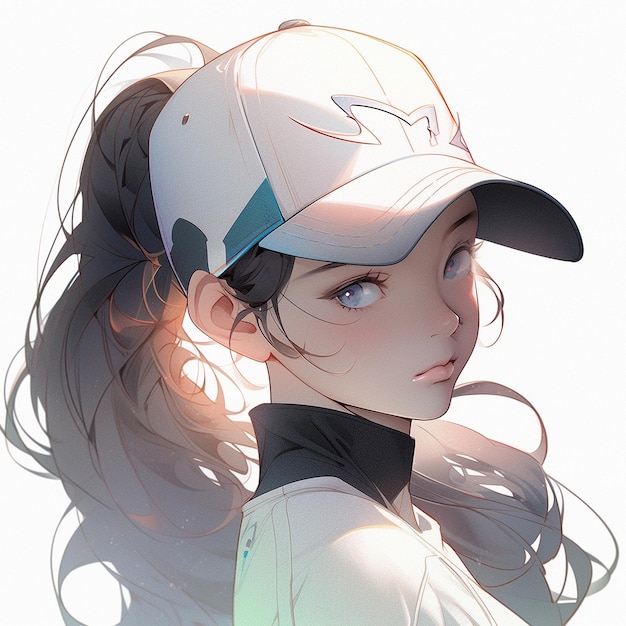 A girl in an animestyle baseball cap