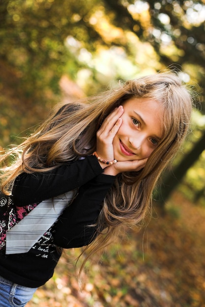 Girl in autumn park