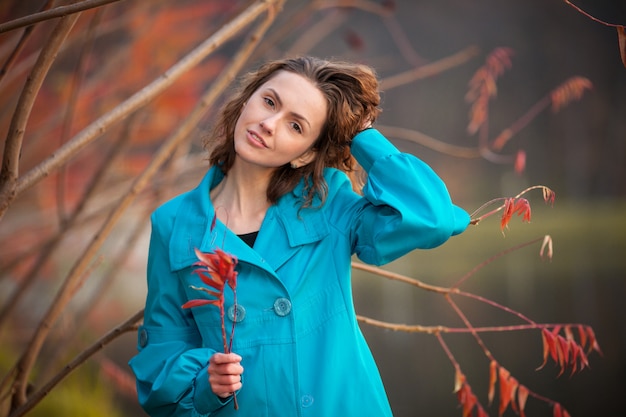 Girl in autumn park