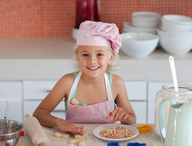 Girl baking cookies 