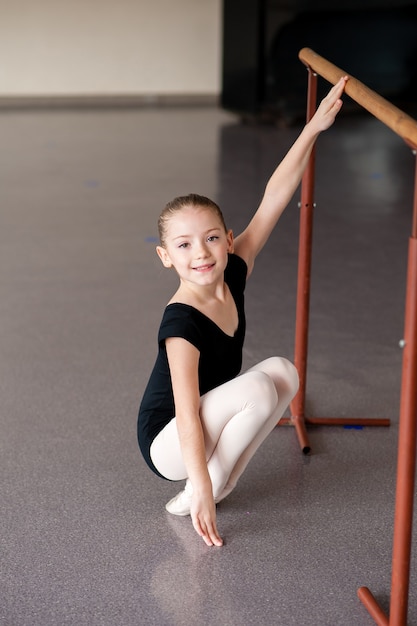 A girl at a ballet lesson