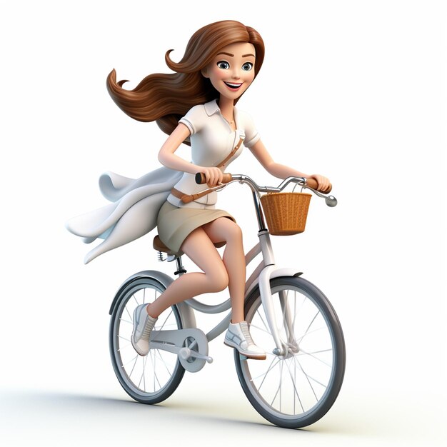 女の子の自転車3Dモデル