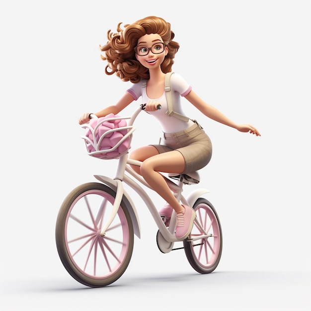 女の子の自転車3Dモデル