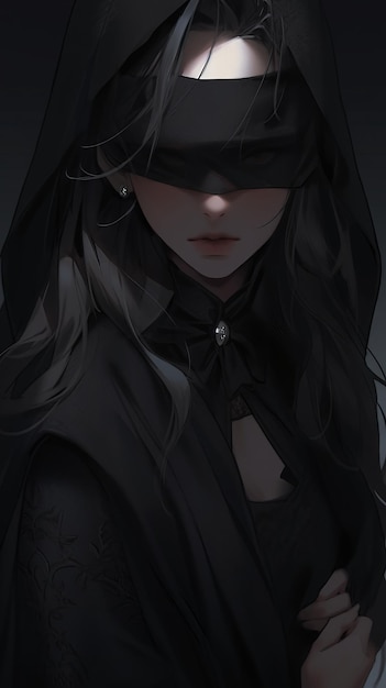 Premium AI Image  Girl blindfolded super detailed with side