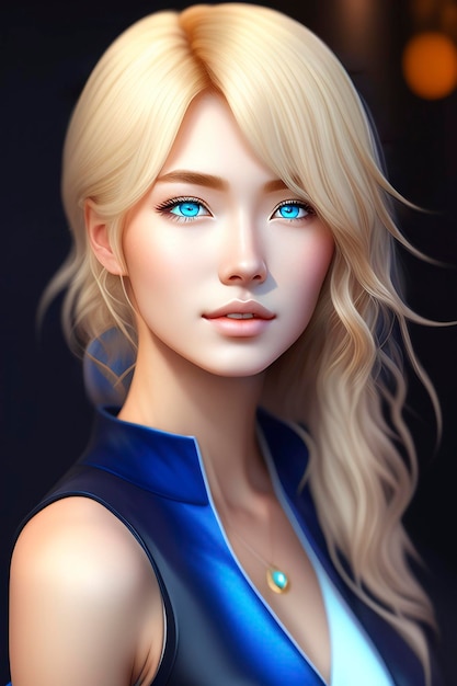 A girl in blue