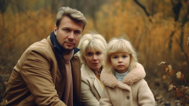 A girl in a brown coat with a girl in front of her.