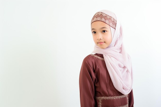 A girl in brown muslim custome