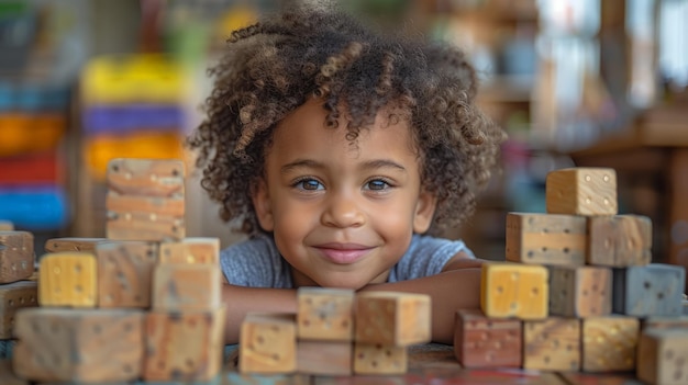 Girl Building Blocks