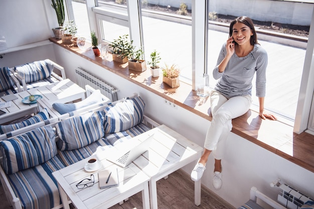 Girl in cafe