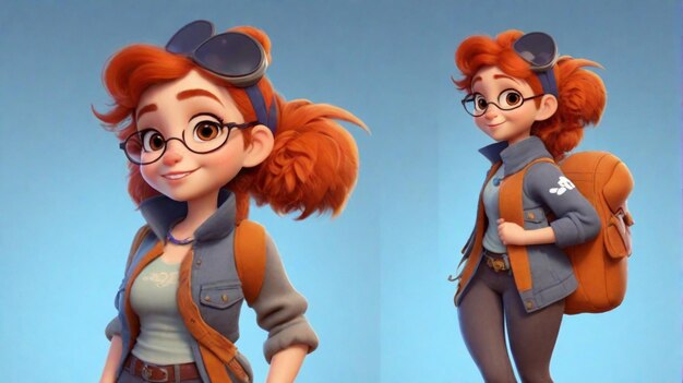 A girl cartoon character