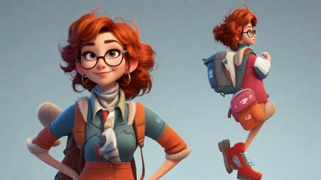 A girl cartoon character