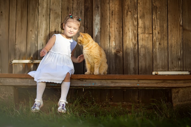 Girl and cat