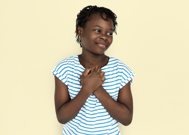 Girl Cheerful Studio Portrait Concept