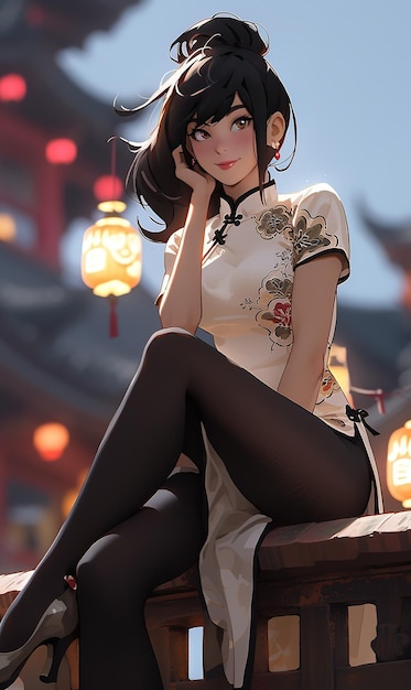 Girl in a chinese dress