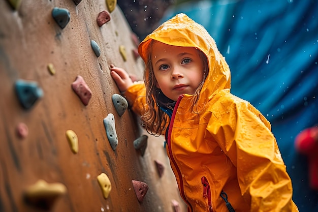 Girl climbing on a playground