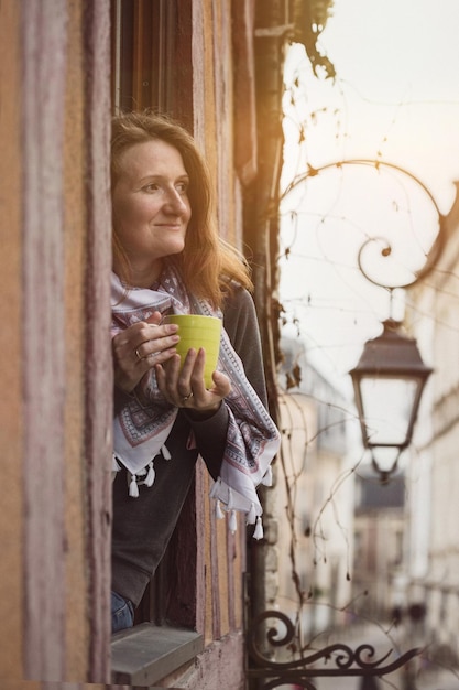 Girl and coffee