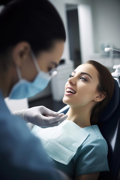 girl at dental checkup