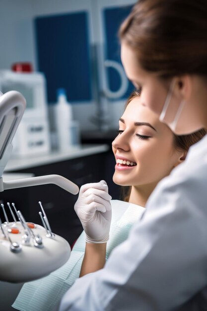 girl at dental checkup