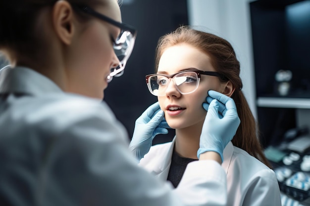 girl at dental checkup