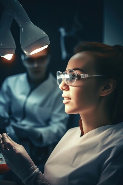 girl at dental checkup