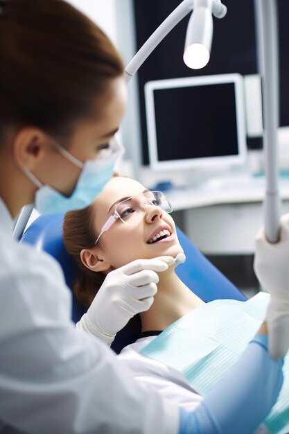 girl at dental checkup