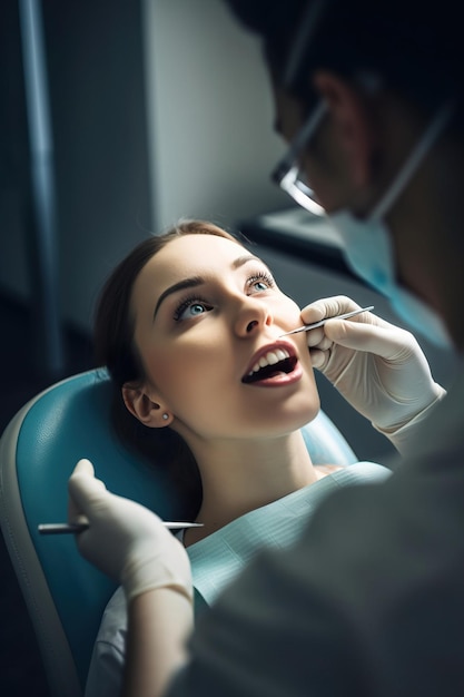 girl at dental checkup