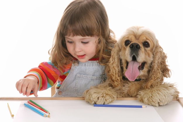 Girl and dog