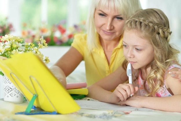 Girl doing homework