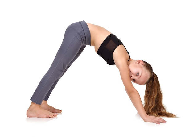 Girl doing yoga exercise