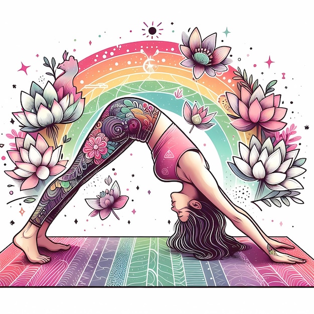 Photo girl doing yoga illustration yoga healthy lifestyle