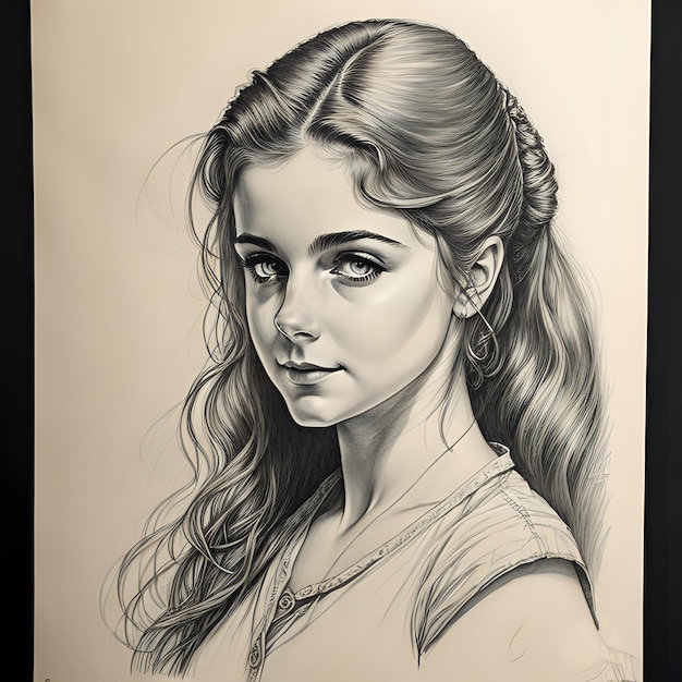 Photo girl drawing