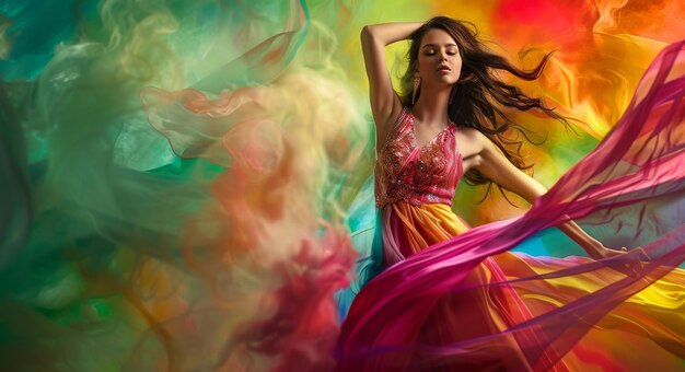 girl in dress art abstraction