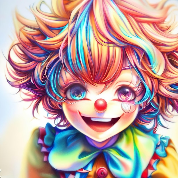 clown, anime girls, colorful, portrait display, bow tie, gloves | 2100x3150  Wallpaper - wallhaven.cc