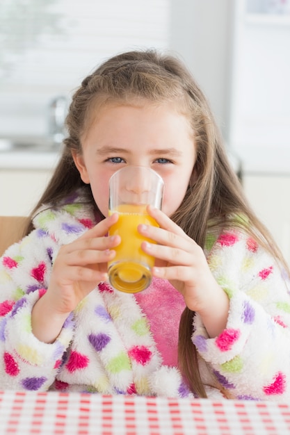 Girl drinking juice