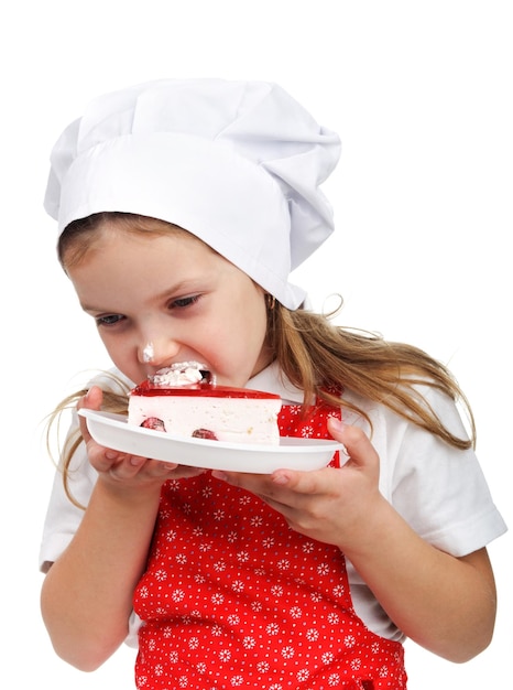 케이크를 먹는 소녀