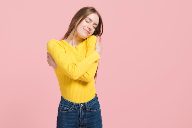 Girl expressing her happiness