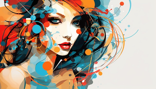 girl face abstract vector art work