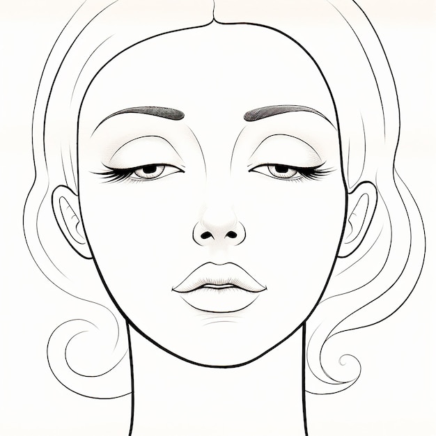 girl face coloring page