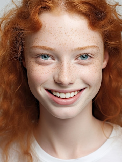 girl face with detailed skin texture