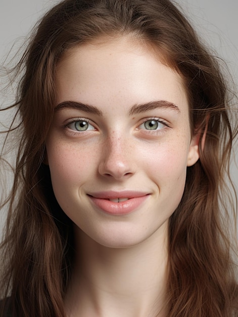 girl face with detailed skin texture