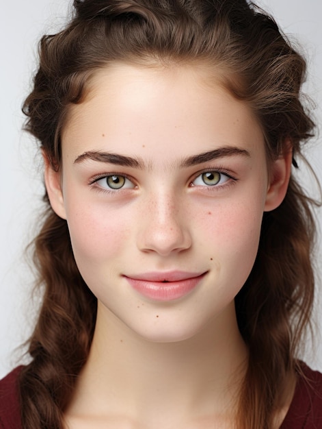 girl face with detailed skin texture