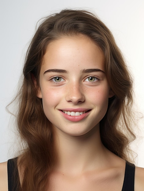 girl face with detailed skin texture