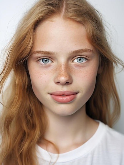 girl face with detailed skin texture